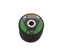 VEWERK Pack of 10 Flap Discs 80 Grit Zirconium (115mm X 22.2mm) 8023