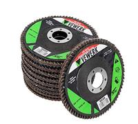 VEWERK Pack of 10 Mixed Flap Discs 40,60,80,120 Grit Oxide 115mm X 22.2mm 8242