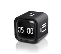 VEWINGL Cube Pomodoro Timer, 5/10/30/60 Minutes and Custom Countdown, Productivity Timer, Pause and Resume, Silent, Vibrate and Adjustable Sound Alarm for Tasks, Work, Study, Kitchen
