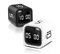 VEWINGL Cube Productivity Timer, 5/10/30/60 Min Presets + Custom Countdown, Silent/Vibrate/Sound Alarm, Pause & Resume, Desk Timer for Work, Study, Tasks, Kitchen