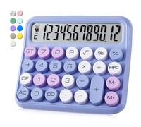VEWINGL Mechanical Calculator 12 Digit Desk Calculator with Extra Large 5" LCD Display, Big Easy-Press Buttons, 15° Tilted Screen, Office & School Desktop Calculator