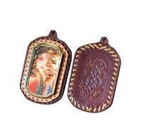 VEWIUNRENA New 2026 Vintage Tangka Handmade Leather Cot Pendants Style Yellow Wealth Tara Five Masters Religious Necklace Amulet Jewelry