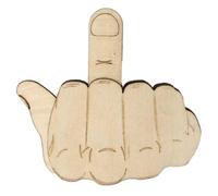 Veworn Automatic Middle Finger Brooch Funny Wooden Flip Off Finger Thumbs Up Pin Decoration for Clothes Bag Novelty Gag Gift for Friends Coworkers Birthday Holiday