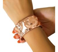 Vexandrie Unique Edges Textured Iron Bangle with Matte Finish | Aggressive V Cut Detail Unisex Rocker Styles Accessory, Punk Inspired Arm Jewelry for Everyday Wear