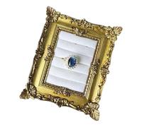 Vexandrie Vanity Jewelry Storage Display Vintage Resin Frame, White | with Soft Slotted Insert for Earrings Counter Organizer