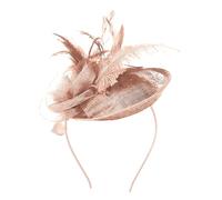 Vexara Fascinators for Weddings Women Flower Feather Fascinator Hat with Hair Clip Ladies Wedding Guests Hat Tea Party Church Cocktail Hair Accessories Champagne