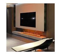VEXDOSLE 3D Water Vapor Fireplace with Humidifier Flame 59" Stainless Panel Recessed Electric Fireplace 3D Atomized Fireplaces Touchable Simulation Flame，59×9.4×7.9 Inch，Black Electronic Fireplace