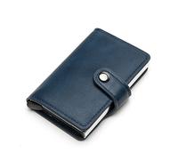 VEXDOSLE Business Card Holder Vintage Men's Credit Card Holder ID Holder Automatic Men Leather Card Holder Postcard Organizer Bag Business Card Rack(A)