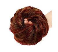 VEXDOSLE Hair Bun 1-Pack Synthetic Messy Bun Extension Shaggy Bun Headbands With Elastic Rubber Band Women Curly Wavy Wig Hair Bun Hair Bun Piece(P30-99j)
