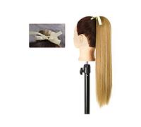 VEXDOSLE Hair Bun 22/34 Inch Ponytail Extension Straight Hair Wig Bow Hair Band Synthetic Ponytail Women Extra Long Hair Extensions Hair Bun Piece(07,22inches)