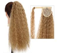 VEXDOSLE Hair Bun 22" Long Curly Ponytail Extension Hairband Hair Clip Synthetic Puffy Ponytail Hair Extension Wrapped Bun Women's Wig Hair Bun Piece(14)