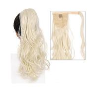 VEXDOSLE Hair Bun 22" Long Wavy Ponytail Lengthening Synthetic Curly Wraparound Ponytail Hair Extension Hair Clip Women Wig Curly Bun Hair Bun Piece(15)