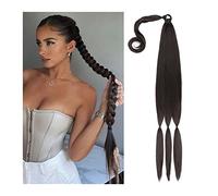VEXDOSLE Hair Bun 80cm Synthetic Wraparound Long Braided Ponytail Hair Extension Headband Synthetic Wig Piece Bun for Women's Daily Use Hair Bun Piece(C)