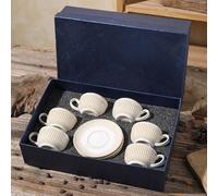 VEXDOSLE Mugs Retro Espresso Cup 100ml Household Ceramic Cup and Saucer Set Office Afternoon Tea Cup Drinking Cup(07)