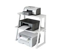 VEXDOSLE Printer Holder Desktop Printer Stand Multilayer Storage Rack Bookshelf Document Holder Home Fax Scanner (MDF + Carbon Steel Pipe) Printer Shelf(B)