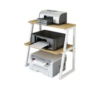 VEXDOSLE Printer Holder Desktop Printer Stand Multilayer Storage Rack Bookshelf Document Holder Home Fax Scanner (MDF + Carbon Steel Pipe) Printer Shelf(A)