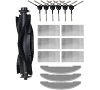 Vexilar Replacement Parts for Cleanavo W11/W9/W15 Self-Draining Robot Vacuum Cleaner Accessory Kit, 1 Main Roller Brush, 6 Side Brushes, 6 HEPA Filters, 3 Mop Attachments