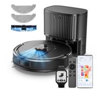 Vexilar Self-Emptying Robot Vacuum Cleaner with Mop, Laser Navigation, Up to 60 Days of Hands-Free Cleaning, 180 Mins Runtime, Strong 10000Pa Suction Robot Vacuum to Clean Floors, Carpets, Pet Hair