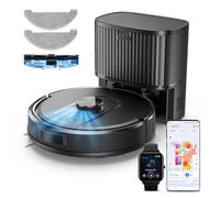 Vexilar Self-Emptying Robot Vacuum Cleaner with Mop, Laser Navigation, Up to 60 Days of Hands-Free Cleaning, 180 Mins Runtime, Strong 8000Pa Suction Robot Vacuum to Clean Floors, Carpets, and Pet Hair
