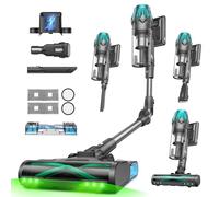 Vexilar V15Max Cordless Vacuum Cleaner with Mopping, 65Kpa Powerful Suction, 60Mins Runtime, Flexible Tube, GreenEye Tech, Wall Mount Charging, Anti-Tangle Stick Vacuum for Pet Hair, Carpets