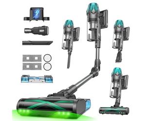 Vexilar V15Max Cordless Vacuum Cleaner with Mopping, 65Kpa Powerful Suction, 60Mins Runtime, Flexible Tube, GreenEye Tech, Wall Mount Charging, Anti-Tangle Stick Vacuum for Pet Hair, Carpets