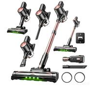 Vexilar Vacuum Cleaner,550W/50Min Cordless Vacuum Cleaner,LED Touch Screen | 6-in-1 Lightweight Handheld Vacuum with Detachable Battery,One-Button Emptying,Adjustable Telesc. Tube,LED Light,Tangle Free