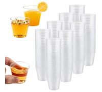 Vexillic 200 Pack Stackable Plastic Shot Glasses, 30 ml Crystal Clear Shot Cups for Shotting, Parties and Events, Sample Tasting