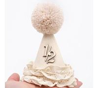 Vexilon 1/2 Birthday Hat, Sweet 1/2 Birthday Decoration Photo Props Headband, Lace Flower Princess Party Crown, Leaving Precious Memories For Children