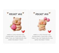 Vexilon 2-Pack Mini Capybara Pocket Hugs - Pocket Hug Gift for Friends - Cute Hug Keepsakes with Cards - Perfect Pocket Hugs Gift for Loved Ones
