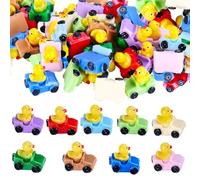 Vexilon 27pcs Tiny Ducks Resin Animals Mini Rubber Ducks Plastic Duck Driving Car DIY Craft Decoration Accessories for Fairy Garden Landscape Moss Gardening Aquarium Dollhouse
