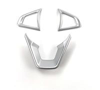 Vexilon 3Pcs, for Ford, for Mondeo, Fusion Edge S-Max Galaxy 2013-2020 Car Refit Accessories Steering Wheel Covers Trim Decorative Sticker Steering Wheel Sticker(Black Silver Matte)