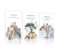 Vexilon 3PCS Large Jesus A4 Prints, Christian Scripture Canvas Wall Art Decor, Unframed Watercolor Inspirational Posters for Bedroom, Living Room, Office