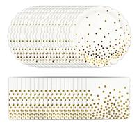 Vexilon 40PCS White and Gold Party Tableware Set, Paper Plates and Napkins Disposable Party Supplies, 21st Gold and White Plates for Weddings, Holiday Celebrations and Birthday Parties