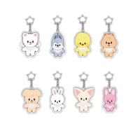 Vexilon 8-Piece Stray Keychain, Cartoon Acrylic Keychain Character Pendants, Cute Keyring Straykids, 2.16In Total Length, Clear Printing, Celebrity Surroundings for Stray Kids Fans