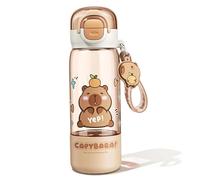 Vexilon Brown Capybara Water Bottle, Cute capybara Bottle with Dual Drink Spout, Water Bottles with Food-Grade PP+PC+Tritan Material for Office & Outdoor & Travel, Gift for Capybara Lovers 510ml