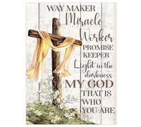 Vexilon Christian Cross Poster, Canvas Christian Wall Art with Inspirational Quote, Religious Wall Prints for Living Room, Bedroom, Church Gift Idea, 11.81 * 15.75inch(Unframed)