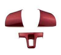 Vexilon Chrome Car Steering Wheel Decoration Sticker Trim Cover, for VW, for Tiguan, 2010-2015, for Touran, for Passat, 2011-2015 Accessories Car Sticker(Red)