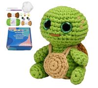 Vexilon Crochet Kits for Beginners Adults, Green Sea Turtle Knitting Kits with Yarn Needles, Marker Hooks, Scissors & Instruction Manual, Funny Kids Crochet Starter Kit for DIY Craft Creations