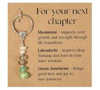 Vexilon Crystal Keychain For Your Next Chapter, Healing Stones Keychain with Encouragement Card, Leaving Gift for Coworker Leaving, Off To College, Promotion, New Job