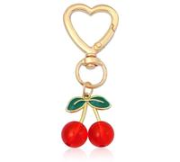 Vexilon Cute Cherry Keychain, Red Key Charm for Women Creative Key Chains Hanging Bag Charms Car Keys Decor Gifts Stuff Accessories