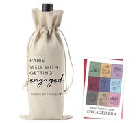 Vexilon Engagement Wine Gift Bag, Engagement Gifts for Bride and Groom, Pairs Well with Getting Engaged Bottle Gift Bag with Greeting Cards, Engagement Gifts for Couples