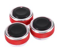 Vexilon For Ford, 2018 3Pcs/Set Car AC Knob Air Conditioning Heat Control Switch Installation Accessories Air Conditioning Tool Car Ac Knob(Red)