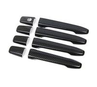 Vexilon for Mitsubishi, Outlander Lancer ASX 2008-2020 ABS Chrome Carbon Fiber Car Door Handle Bowl Cover Sticker Styling Accessories Car Door Handle Cover(Black Handle 0 Button)