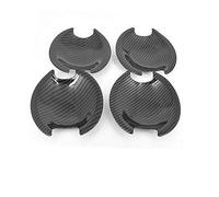 Vexilon for Mitsubishi, Outlander Lancer ASX 2008-2020 ABS Chrome Carbon Fiber Car Door Handle Bowl Cover Sticker Styling Accessories Car Door Handle Cover(Black Bowl)