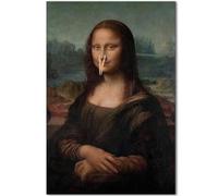 Vexilon Funny Bathroom Wall Art, Classical Mona Lisa Bathroom Canvas Wall Art, Vintage Art Pictures for Toilet Decor (12x16in, Unframed)