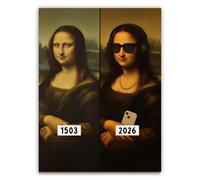 Vexilon Funny Mona Lisa Bathroom art, Classical Mona Lisa Wall Art Decor, Exquisite Unframed Bathroom Pictures, Novel Gifts for Family, Friends & Colleagues（Trends and Classics）