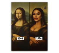 Vexilon Funny Mona Lisa Bathroom Art, Classical Mona Lisa Wall Art Decor, Exquisite Unframed Bathroom Pictures, Novel Gifts for Family, Friends & Colleagues（Conservative and Sexy）