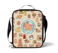 Vexilon Insulated Lunch Bag Kids, Reusable Capybara Lunch Bag with Adjustable Strap, Waterproof and Leakproof Childrens Picnic Bags, Portable Thermal Cooler Bags for Work School Outdoors
