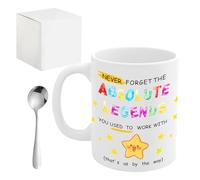 Vexilon Leaving Gifts for Colleagues Women, Funny Farewell Mug with Spoon, Ceramic Coffee Cup Leaving Presents for Colleagues Boss Friends, New Job Gifts for Women