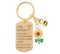 Vexilon Little Reminders Keyring, Inspirational Gifts for Women Men, You are Amazing Gifts Keyring with Sunflower and Bee Pendant, Mental Health Gifts for Birthday Graduation
